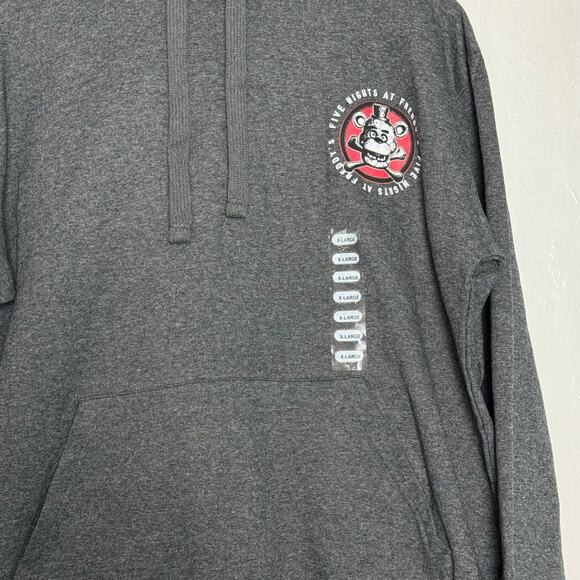 Five Nights At Freddy's FNAF Gray Mens XL Hoodie Freddy Fazbear 2023 NEW - Picture 2 of 4